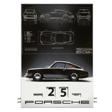 Rotary Porsche 2013 calendar made of porcelain enamel, 300 mm x 430 mm, limited edition, numbered 