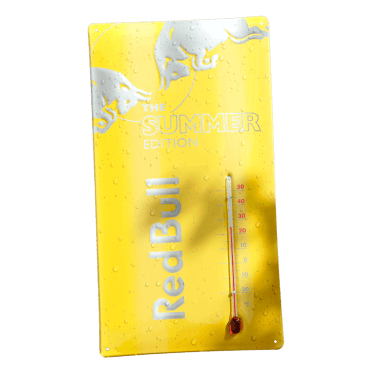 Red Bull aluminium thermometer for outdoor use, 210 mm x 390 mm 